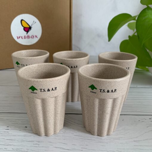 branded rice husk tea cups, branded eco friendly rice husk tea cups, logo printed eco friendly rice husk chai cups