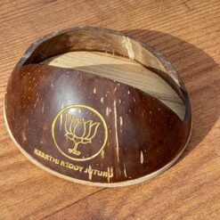Coconut shell mobile stand, customised logo coconut shell mobile stand