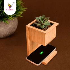 Bamboo Wireless Charger with Planter
